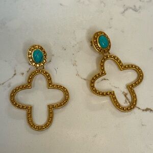 Julie Vos gold and turquoise earrings.